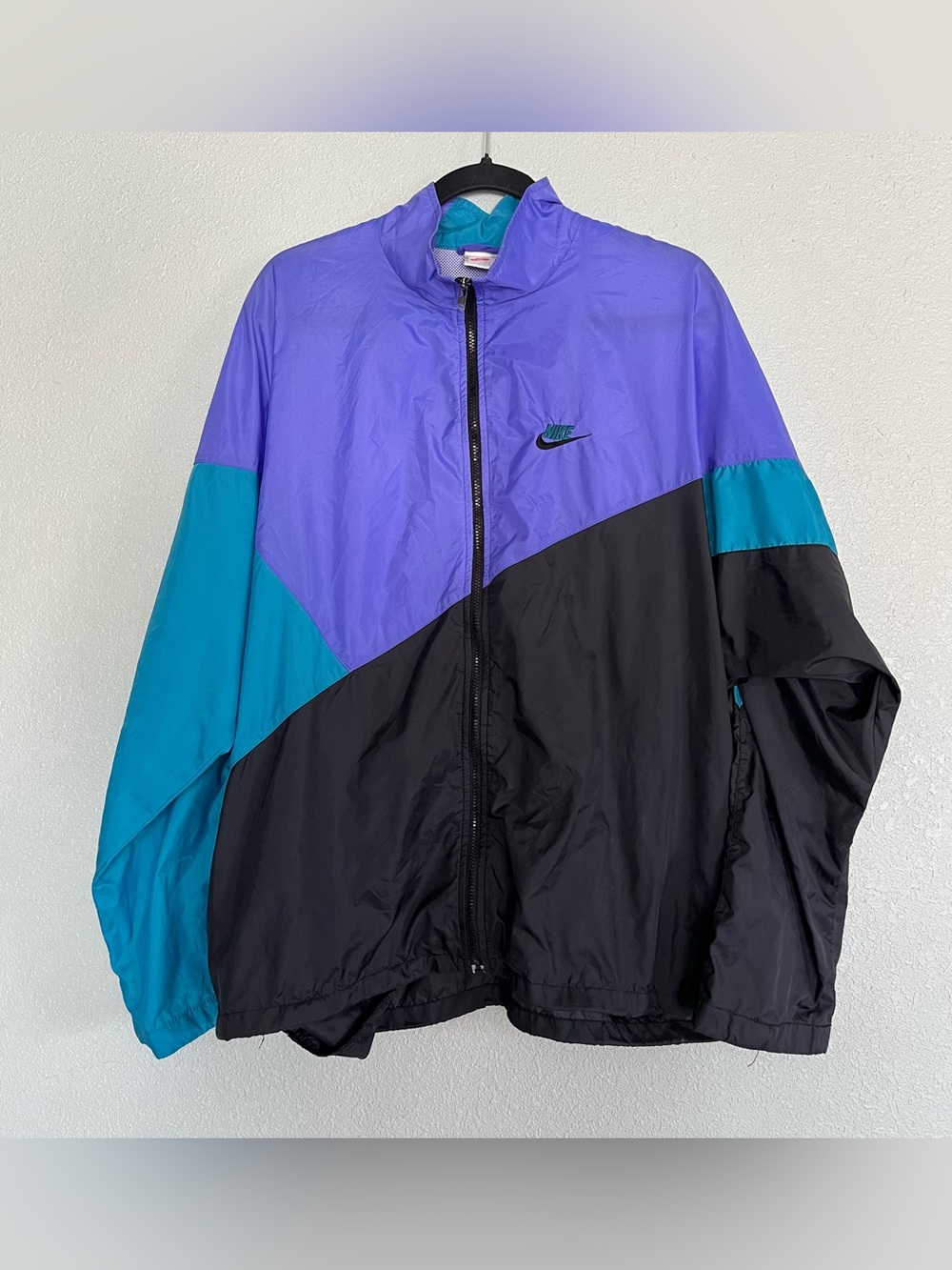 Vintage 90s Nike Windbreaker Jacket Colorblock Size XL FullZip